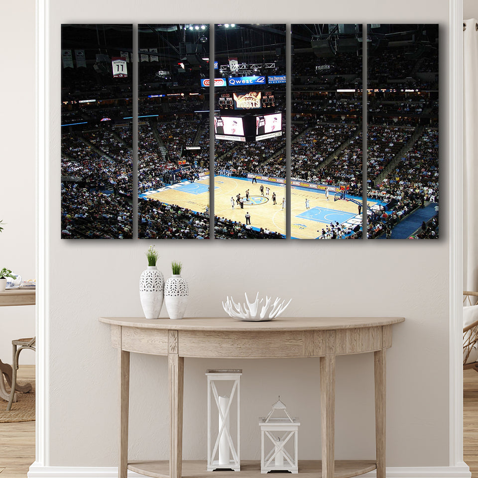 Denver Nuggets Stadium Canvas Prints Pepsi Center Wall Art Basketball,Multi Panels B,Sport Stadium Art Prints, Fan Gift