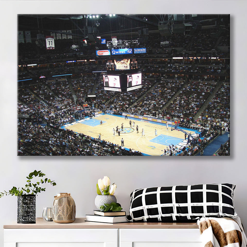 Denver Nuggets Stadium Canvas Prints Pepsi Center Wall Art Basketball,Sport Stadium Art Prints, Fan Gift, Wall Decor