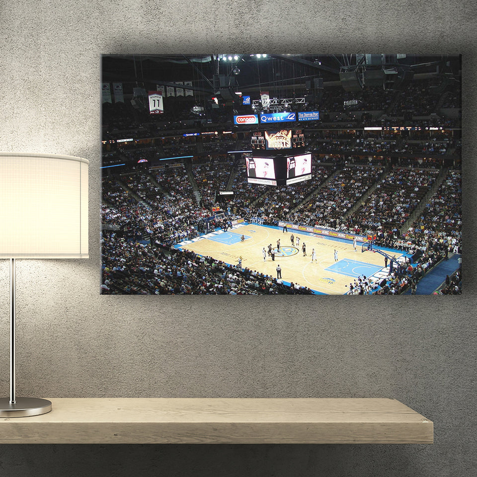Denver Nuggets Stadium Canvas Prints Pepsi Center Wall Art Basketball,Sport Stadium Art Prints, Fan Gift, Wall Decor