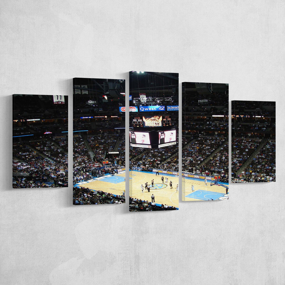 Denver Nuggets Stadium Canvas Prints Pepsi Center Wall Art Basketball,Multi Panels,Sport Stadium Art Prints, Fan Gift