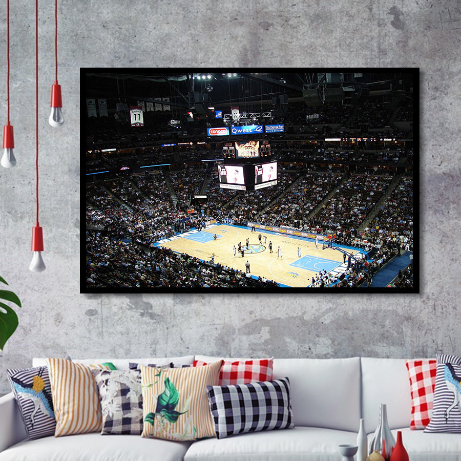Denver Nuggets Stadium Art Prints Pepsi Center Wall Art Basketball,Sport Stadium Art Prints, Fan Gift, Wall Decor