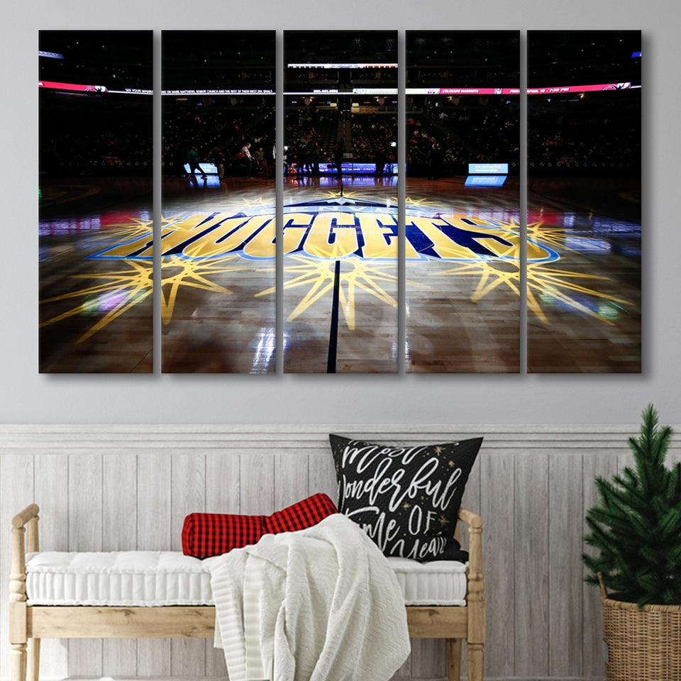 Denver Nuggets Court, Stadium Canvas, Sport Art, Gift for him, Multi Panels B, Canvas Prints Wall Art Decor