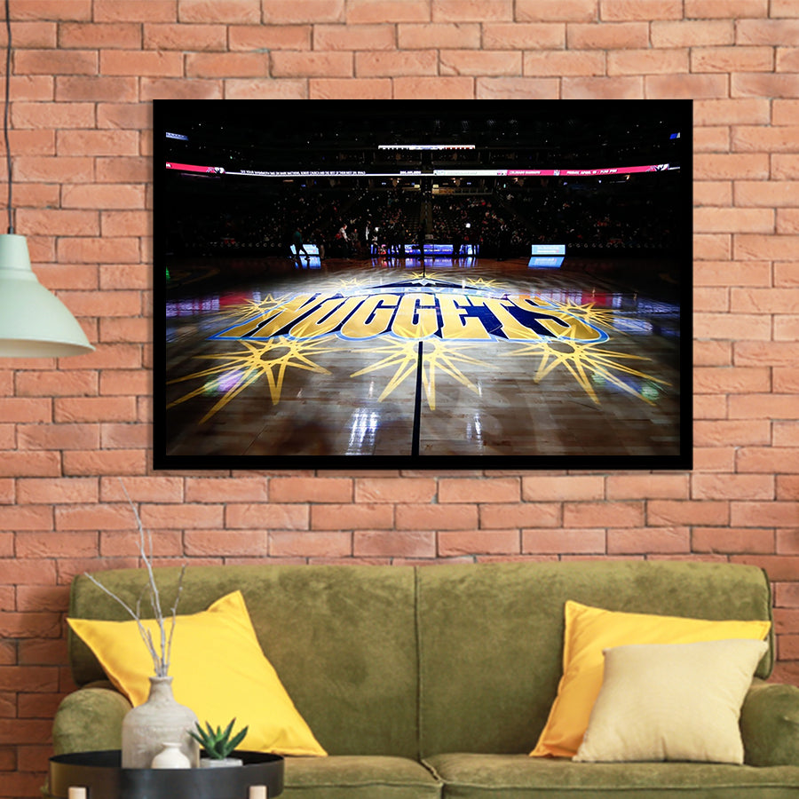 Denver Nuggets Court, Stadium Canvas, Sport Art, Gift for him, Framed Art Prints Wall Art Decor, Framed Picture