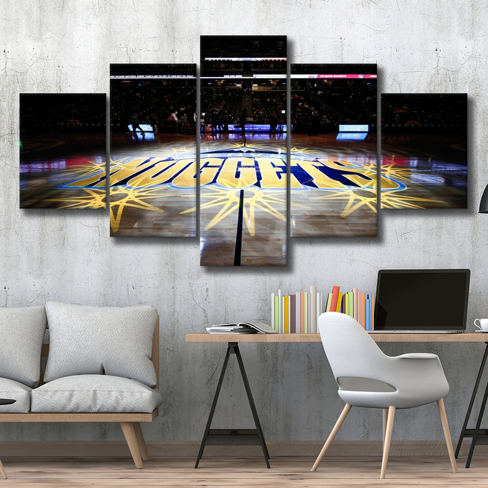 Denver Nuggets Court, Stadium Canvas, Sport Art, Large Canvas, Multi Panels, Canvas Prints Wall Art Decor