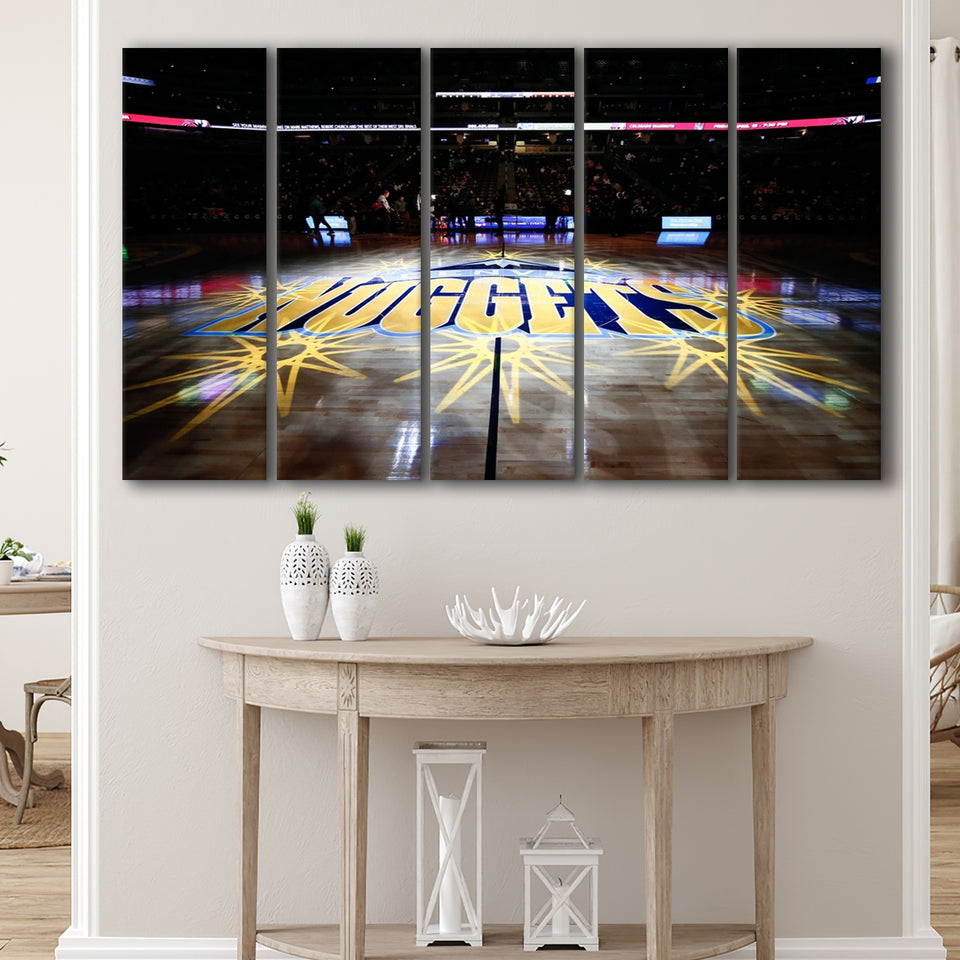 Denver Nuggets Court, Stadium Canvas, Sport Art, Gift for him, Multi Panels B, Canvas Prints Wall Art Decor