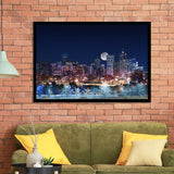 Denver Skyline West Side Night in Colorado Framed Art Prints Wall Decor - Painting Art, Wall Art, Home Decor