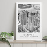 Denver Usa Black And White Art Canvas Prints Wall Art Home Decor