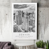 Denver Usa Black And White Art Canvas Prints Wall Art Home Decor