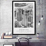 Denver Usa Black And White Art Framed Art Prints Wall Art Decor, Framed Picture