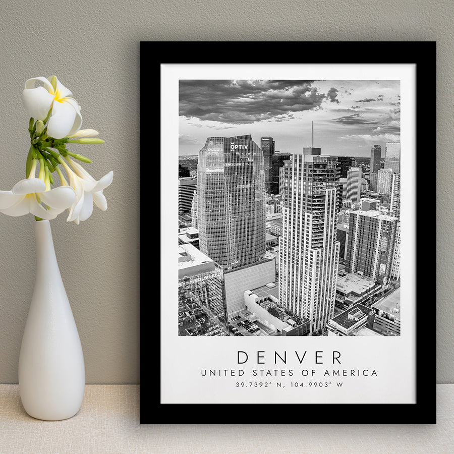 Denver Usa Black And White Art Framed Art Prints Wall Art Decor, Framed Picture
