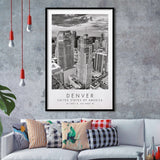 Denver Usa Black And White Art Framed Art Prints Wall Art Decor, Framed Picture