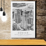 Denver Usa Black And White Art Canvas Prints Wall Art Home Decor