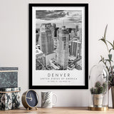 Denver Usa Black And White Art Framed Art Prints Wall Art Decor, Framed Picture