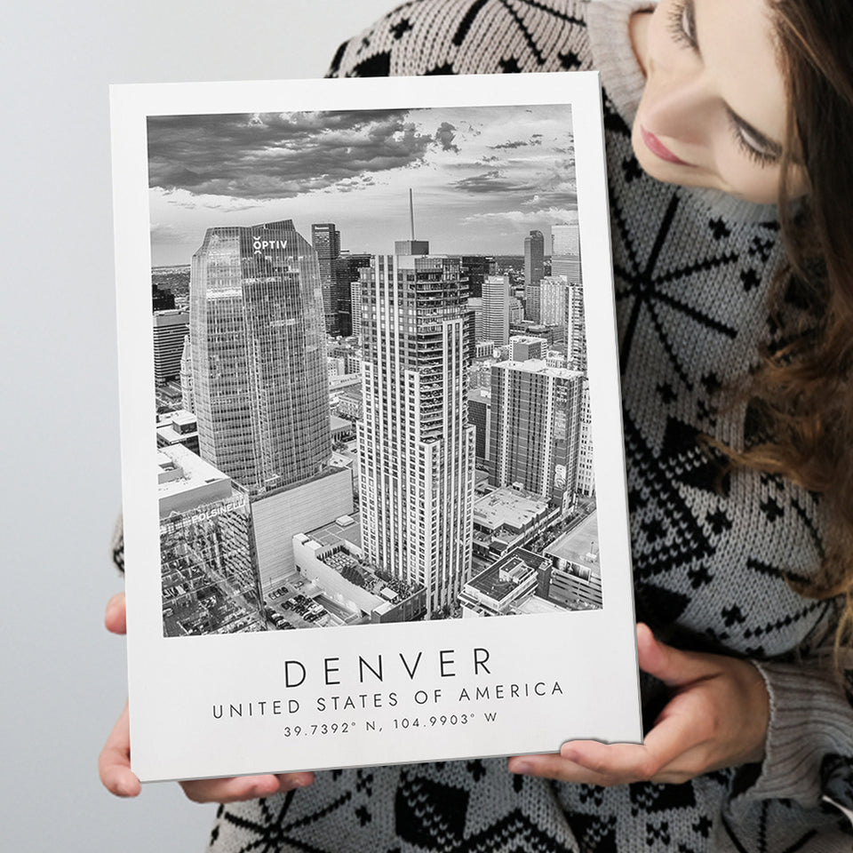 Denver Usa Black And White Art Canvas Prints Wall Art Home Decor