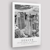 Denver Usa Black And White Art Canvas Prints Wall Art Home Decor