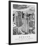Denver Usa Black And White Art Framed Art Prints Wall Art Decor, Framed Picture