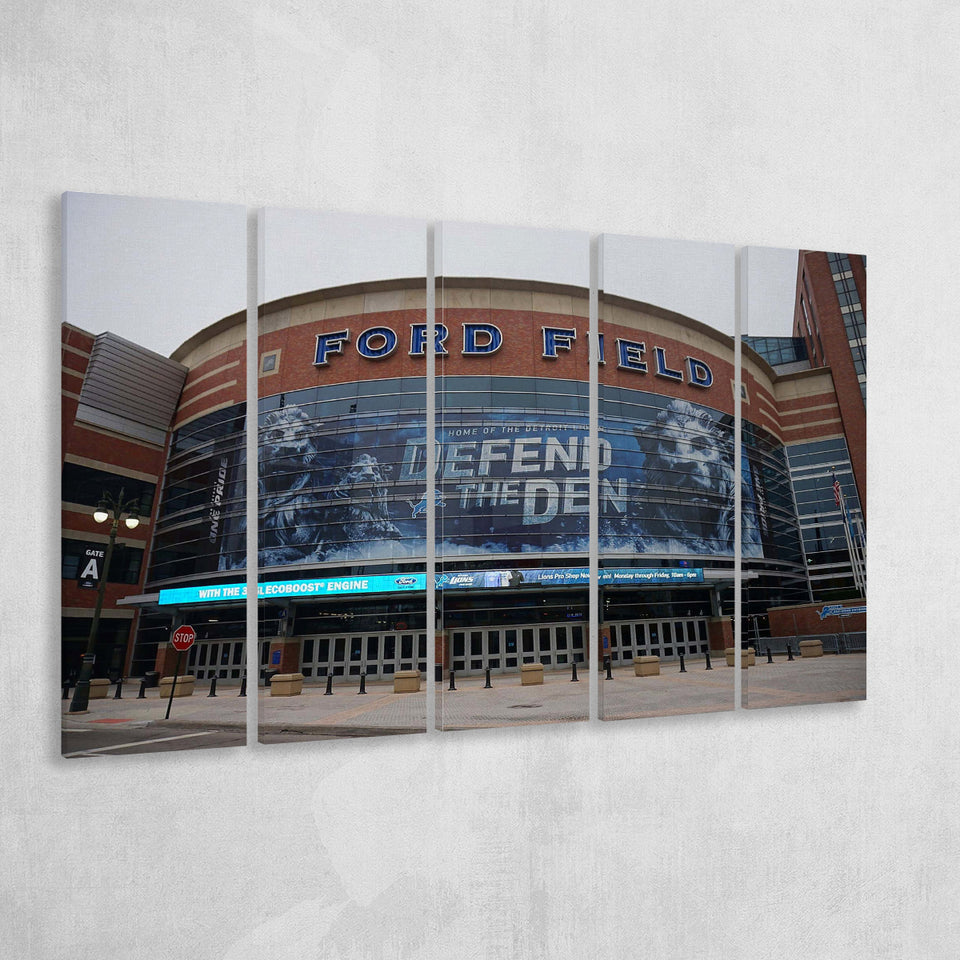 Detroit Lions Stadium Canvas Prints Ford Field Wall Art American,Multi Panels B,Sport Stadium Art Prints, Fan Gift