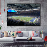 Detroit Lions Wall Art Ford Field Stadium Framed Canvas Prints American,Sport Stadium Art Prints, Fan Gift