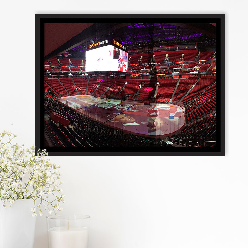 Detroit Red Wings Stadium Framed Canvas Prints Little Ceasars Arena Wall,Sport Stadium Art Prints, Fan Gift