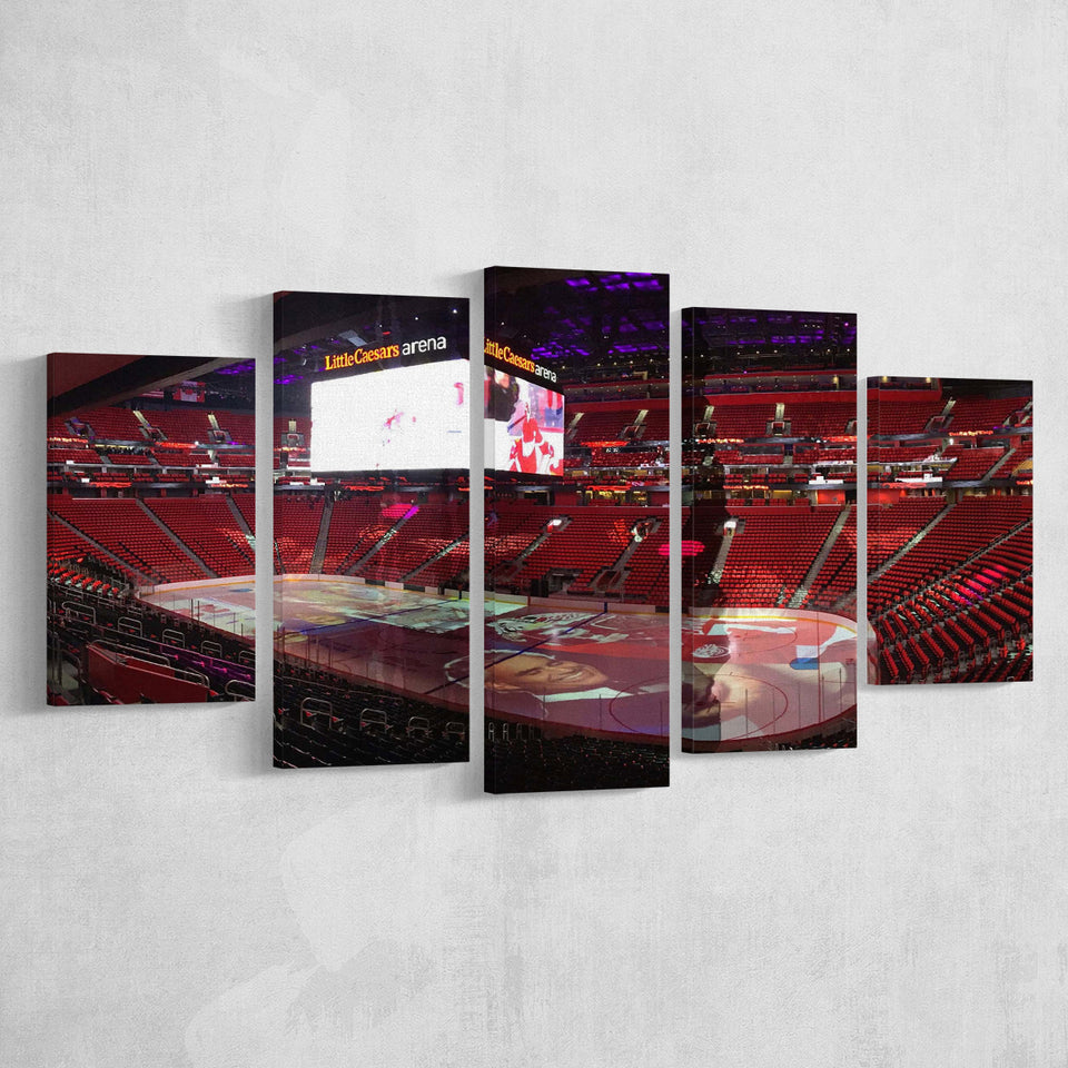 Detroit Red Wings Stadium Canvas Prints Little Ceasars Arena Wall,Multi Panels,Sport Stadium Art Prints, Fan Gift
