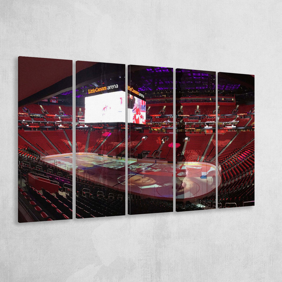 Detroit Red Wings Stadium Canvas Prints Little Ceasars Arena Wall,Multi Panels B,Sport Stadium Art Prints, Fan Gift