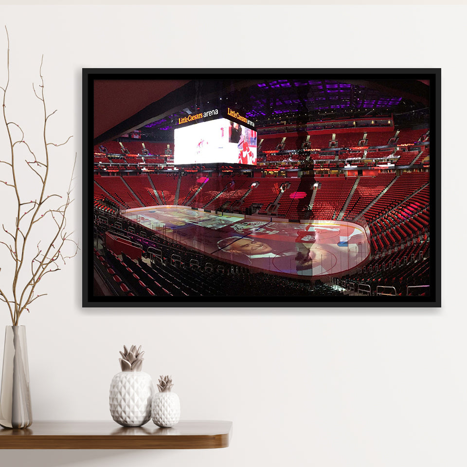 Detroit Red Wings Stadium Framed Canvas Prints Little Ceasars Arena Wall,Sport Stadium Art Prints, Fan Gift