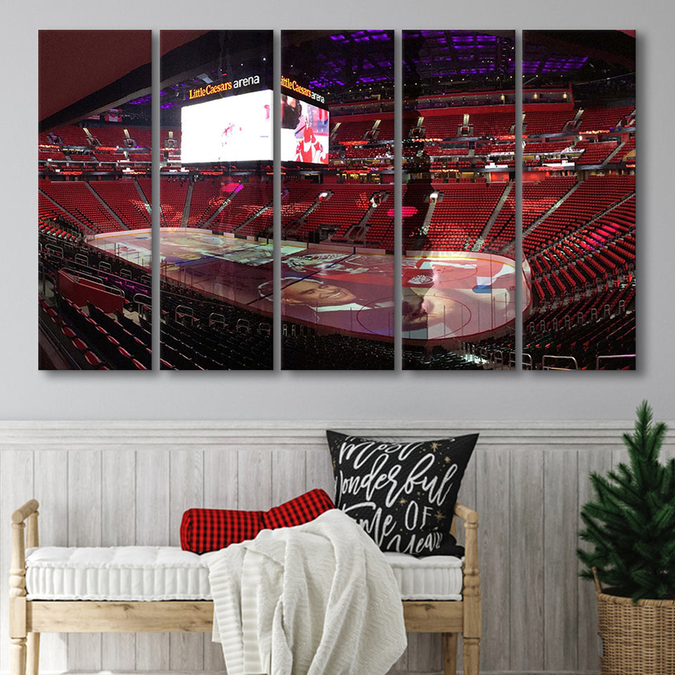 Detroit Red Wings Stadium Canvas Prints Little Ceasars Arena Wall,Multi Panels B,Sport Stadium Art Prints, Fan Gift