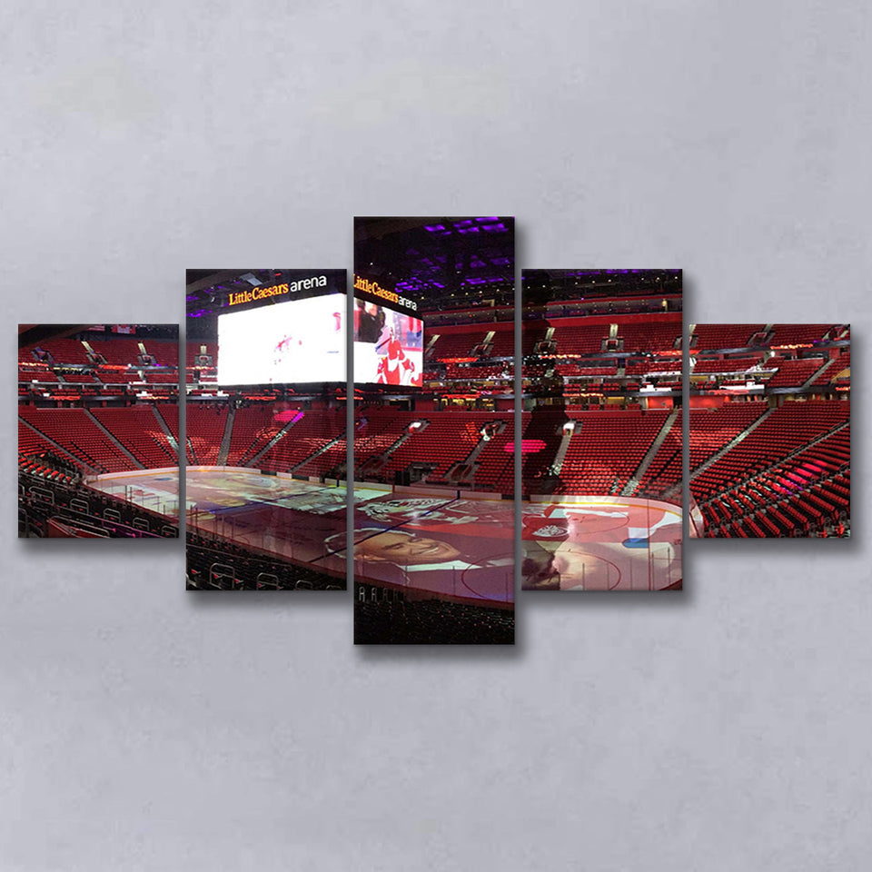 Detroit Red Wings Stadium Canvas Prints Little Ceasars Arena Wall,Multi Panels,Sport Stadium Art Prints, Fan Gift
