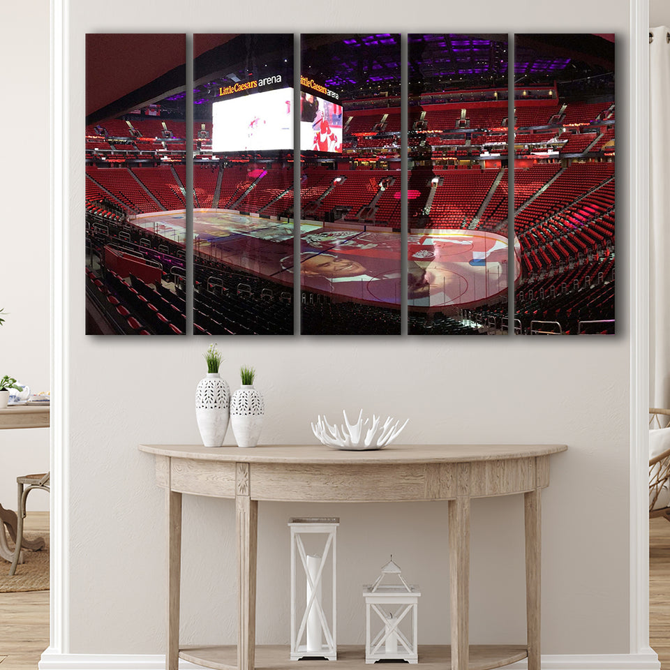 Detroit Red Wings Stadium Canvas Prints Little Ceasars Arena Wall,Multi Panels B,Sport Stadium Art Prints, Fan Gift