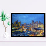 Detroit Skyline City Framed Art Prints Wall Decor - Painting Prints, Framed Picture, Home Decor