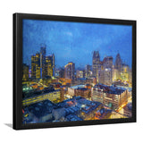 Detroit Skyline City Framed Art Prints Wall Decor - Painting Prints, Framed Picture, Home Decor