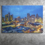 Detroit Skyline City Canvas Prints Wall Art Decor - Paiting Canvas, Art Prints, Wall Decor, For Sale