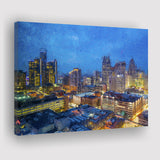 Detroit Skyline City Canvas Prints Wall Art Decor - Paiting Canvas, Art Prints, Wall Decor, For Sale