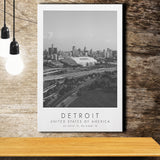 Detroit Usa Travel Lovers Black And White Art Canvas Prints Wall Art Home Decor