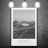 Detroit Usa Travel Lovers Black And White Art Canvas Prints Wall Art Home Decor