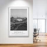 Detroit Usa Travel Lovers Black And White Art Framed Canvas Prints Wall Art Home Decor, Floating Frame