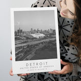 Detroit Usa Travel Lovers Black And White Art Canvas Prints Wall Art Home Decor
