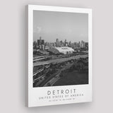 Detroit Usa Travel Lovers Black And White Art Canvas Prints Wall Art Home Decor