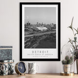 Detroit Usa Travel Lovers Black And White Art Framed Art Prints Wall Art Decor, Framed Picture