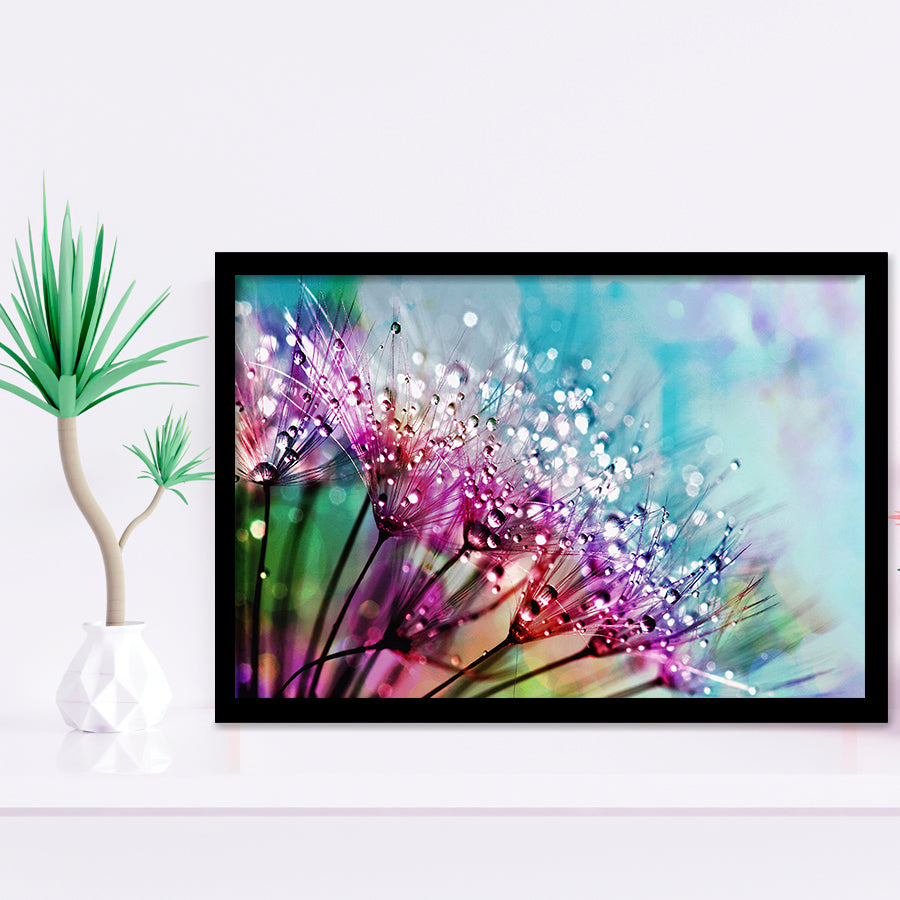 Dew On Flowers Framed Art Prints Wall Art Decor, Framed Picture, Home Decor