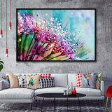 Dew On Flowers Framed Canvas Prints Wall Art Decor, Framed Picture, Floating Frame