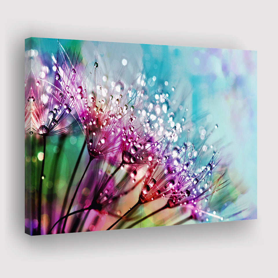 Dew On Flowers Canvas Prints Wall Art Decor - Painting Canvas,Home Decor, Ready to Hang