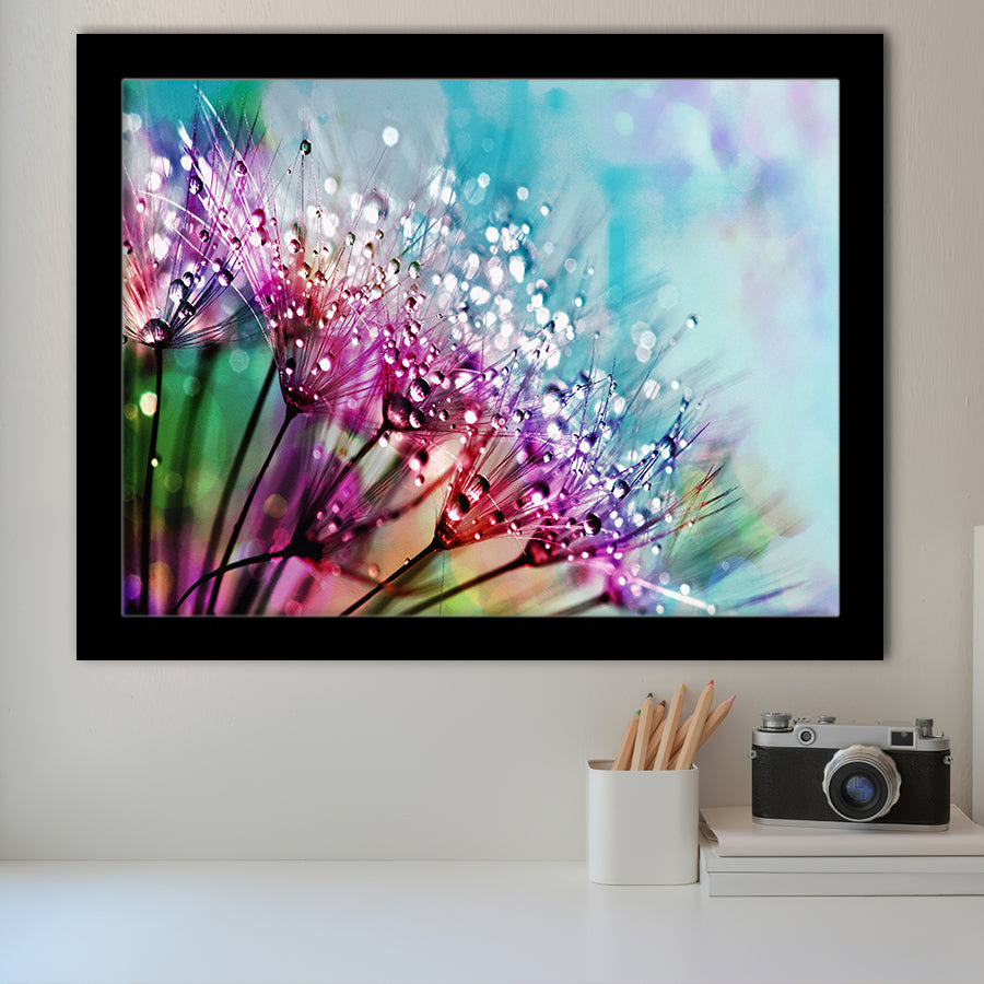 Dew On Flowers Framed Art Prints Wall Art Decor, Framed Picture, Home Decor