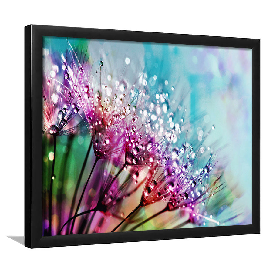 Dew On Flowers Framed Art Prints Wall Art Decor, Framed Picture, Home Decor