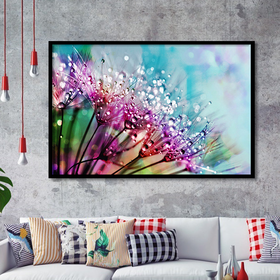 Dew On Flowers Framed Art Prints Wall Art Decor, Framed Picture, Home Decor