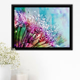 Dew On Flowers Framed Canvas Prints Wall Art Decor, Framed Picture, Floating Frame
