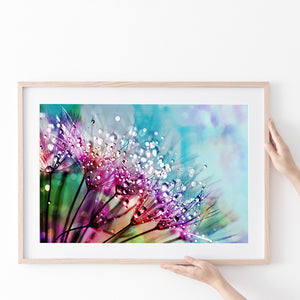 Dew On Flowers Poster Prints Wall Art Decor, Unframe, Poster Art