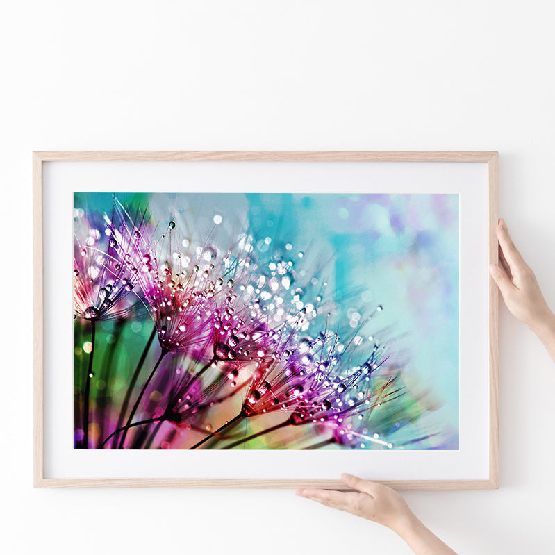 Dew On Flowers Poster Prints Wall Art Decor, Unframe, Poster Art