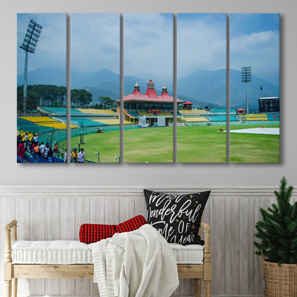 Dharamsala Cricket Stadium, Stadium Canvas, Sport Art, Gift for him, Multi Panels B, Canvas Prints Wall Art Decor