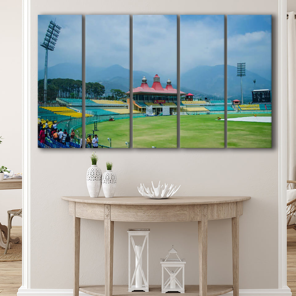 Dharamsala Cricket Stadium, Stadium Canvas, Sport Art, Gift for him, Multi Panels B, Canvas Prints Wall Art Decor